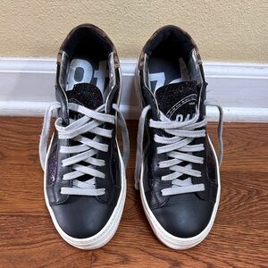 P448 Black and White High-Top Sneakers